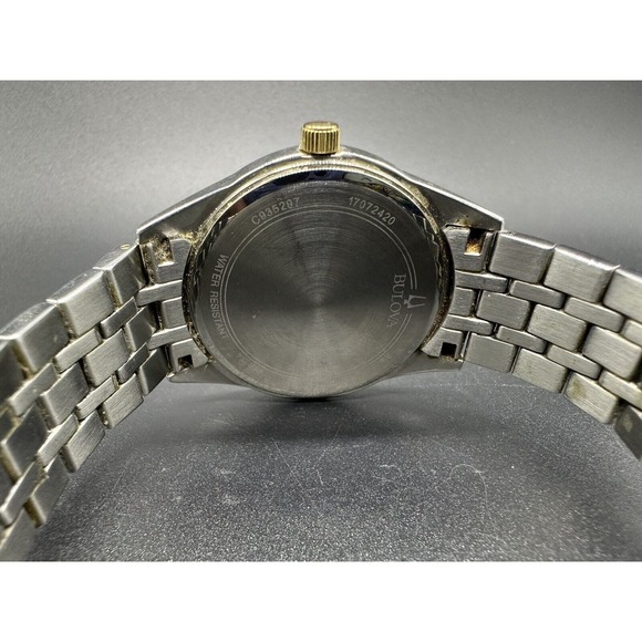 Bulova Two Tone Stainless Steel / Gold Plated Men's Dress Watch 98B134 Works - Picture 7 of 9